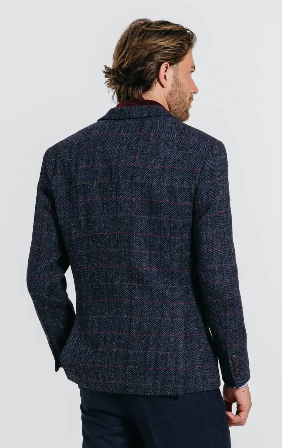 Harris Tweed Dark Blue Windowpane Check Tweed Jacket - photo 1 Harris Tweed Dark Blue Windowpane Check Tweed Jacket - photo 1