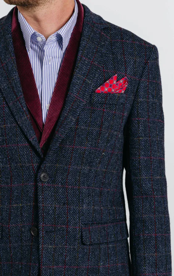 Harris Tweed Dark Blue Windowpane Check Tweed Jacket - photo 3 Harris Tweed Dark Blue Windowpane Check Tweed Jacket - photo 3