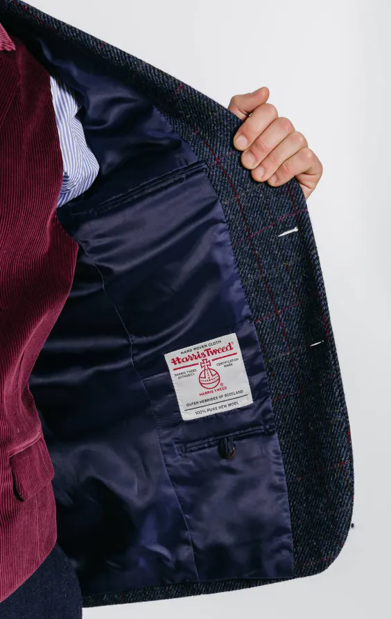 Harris Tweed Dark Blue Windowpane Check Tweed Jacket - photo 7 Harris Tweed Dark Blue Windowpane Check Tweed Jacket - photo 7
