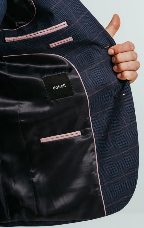 Navy with Pink Check Suit Jacket - photo 4 Navy with Pink Check Suit Jacket - photo 4