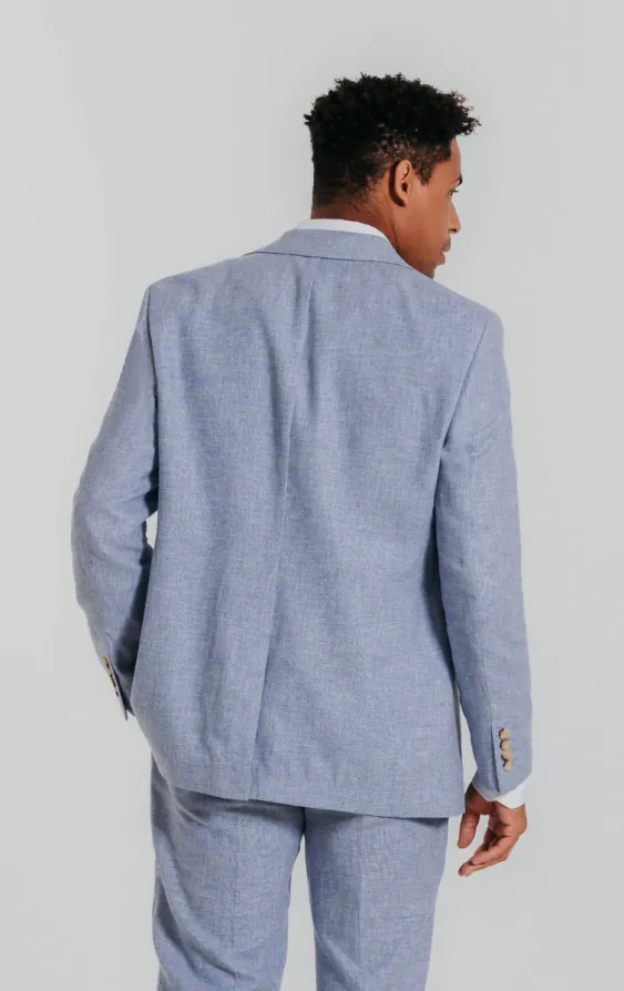 Light Blue Linen Suit Jacket - photo 1 Light Blue Linen Suit Jacket - photo 1