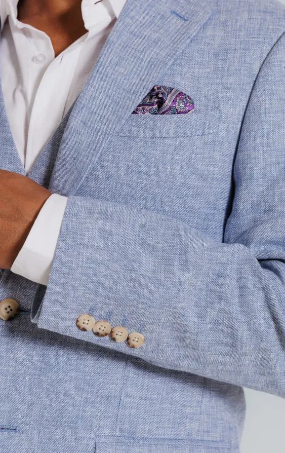 Light Blue Linen Suit Jacket - photo 2 Light Blue Linen Suit Jacket - photo 2