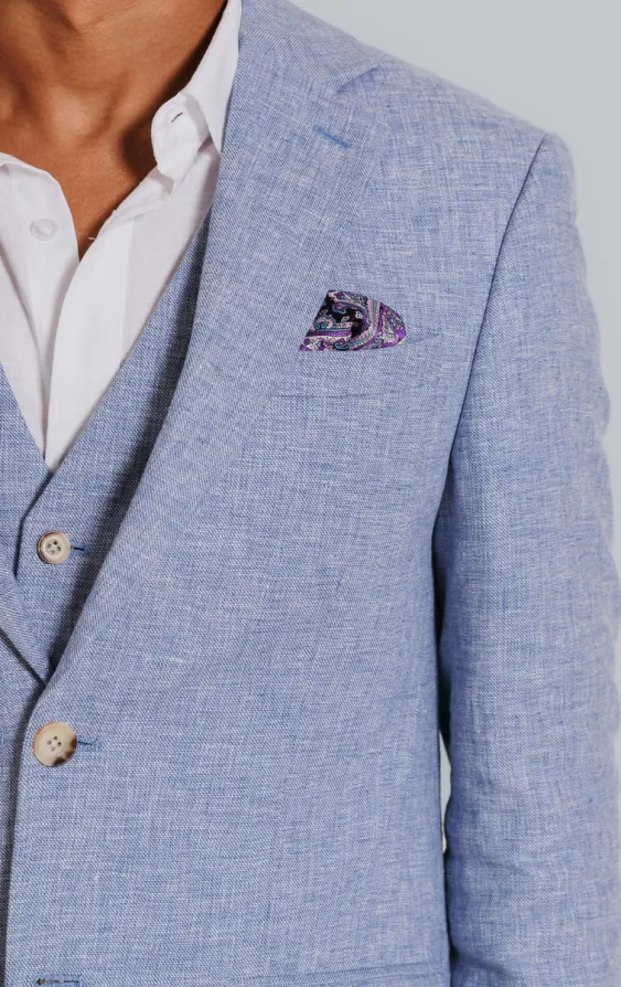 Light Blue Linen Suit Jacket - photo 3 Light Blue Linen Suit Jacket - photo 3