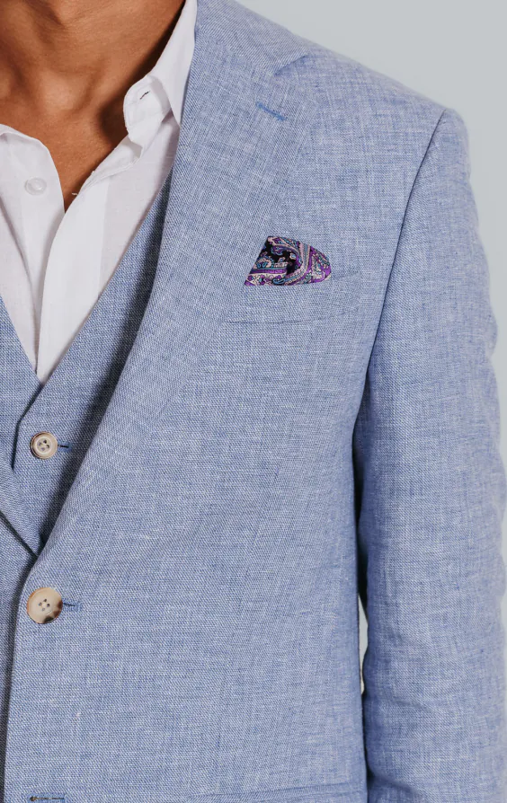Light Blue Linen Suit Jacket - photo 3 Light Blue Linen Suit Jacket - photo 3