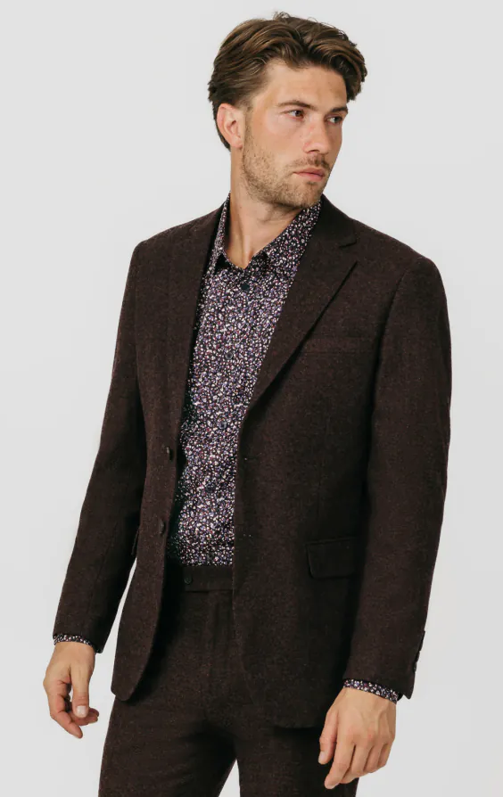 Burgundy Donegal Tweed Jacket Burgundy Donegal Tweed Jacket
