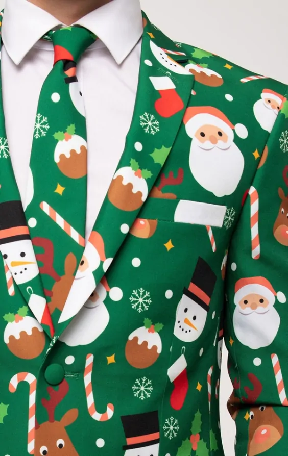 Santa Friends Green Christmas Suit Dobell