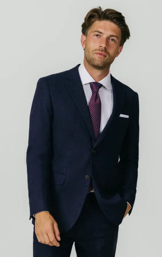 Navy Donegal Tweed Jacket Navy Donegal Tweed Jacket