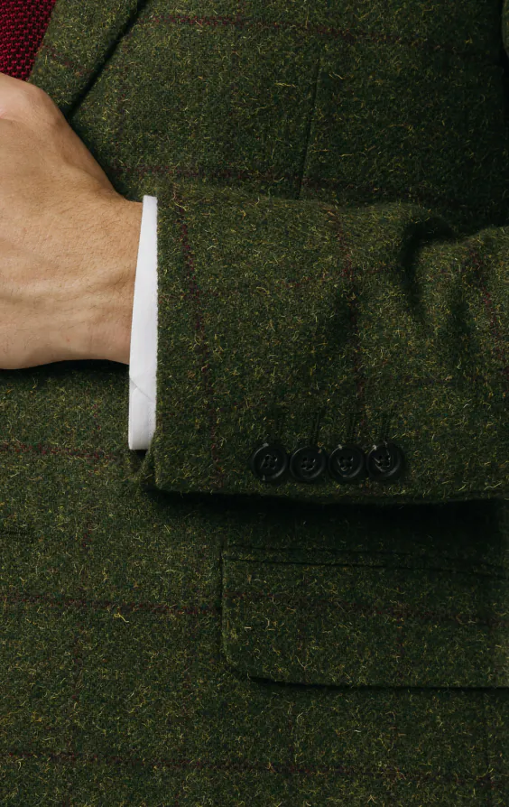 Green Windowpane Check Tweed Jacket - photo 2 Green Windowpane Check Tweed Jacket - photo 2