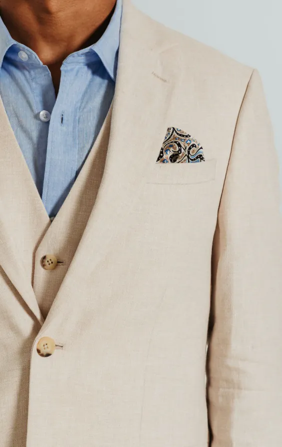 Cream Linen Slim Fit Suit Jacket - photo 2 Cream Linen Slim Fit Suit Jacket - photo 2