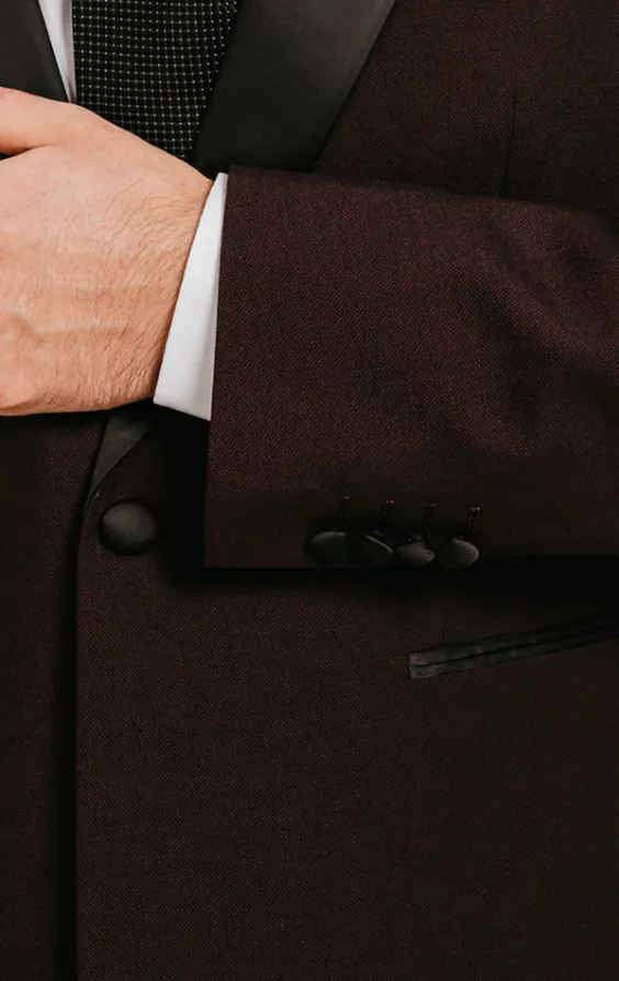 Burgundy Tuxedo with Peak Lapel & Black Trousers - photo 3