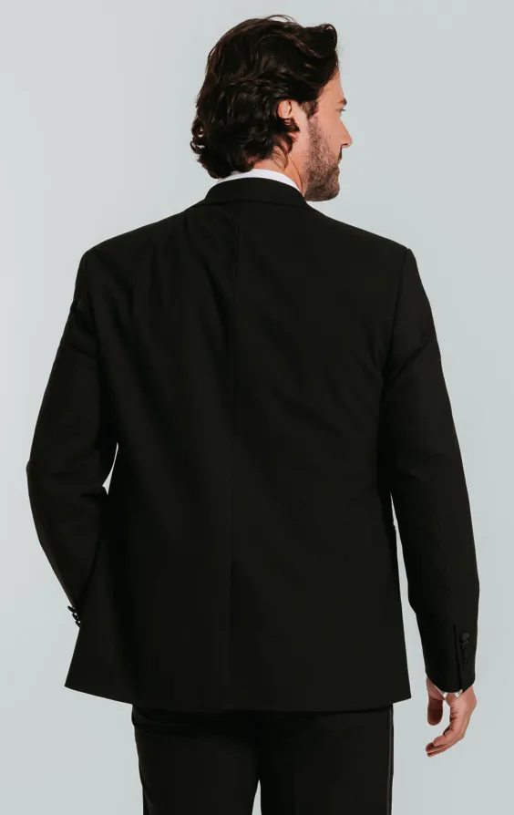 Black Slim-Fit 3 Piece Tuxedo with Peak Lapel - photo 2 Black Slim-Fit 3 Piece Tuxedo with Peak Lapel - photo 2
