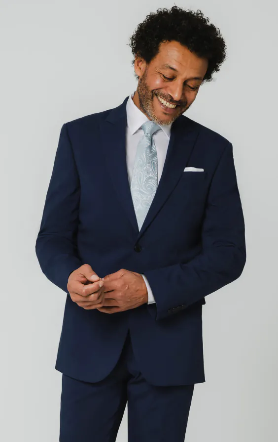 Blue Suit Jacket with Peak Lapel Blue Suit Jacket with Peak Lapel