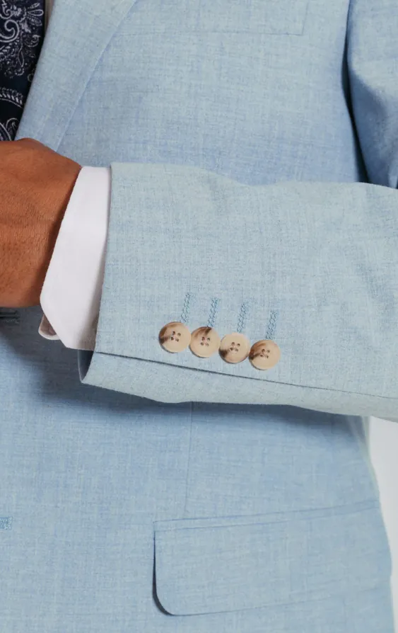 Light Blue Suit Jacket with Peak Lapel - photo 2 Light Blue Suit Jacket with Peak Lapel - photo 2