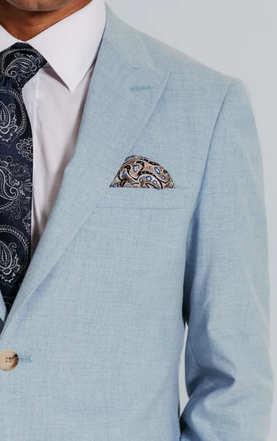 Light Blue Suit Jacket with Peak Lapel - photo 3 Light Blue Suit Jacket with Peak Lapel - photo 3
