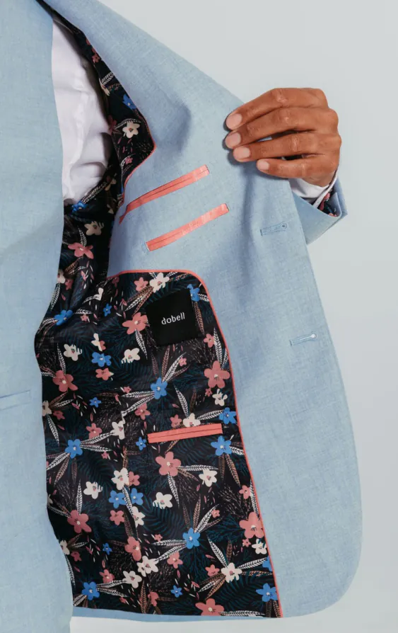 Light Blue Suit Jacket with Peak Lapel - photo 4 Light Blue Suit Jacket with Peak Lapel - photo 4