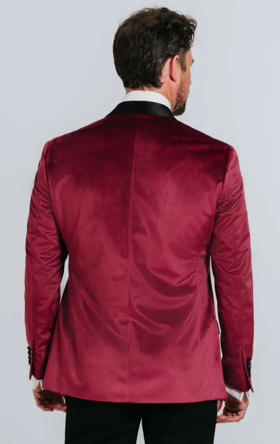 Burgundy Velvet Tuxedo with Black Trousers - photo 3 Burgundy Velvet Tuxedo with Black Trousers - photo 3