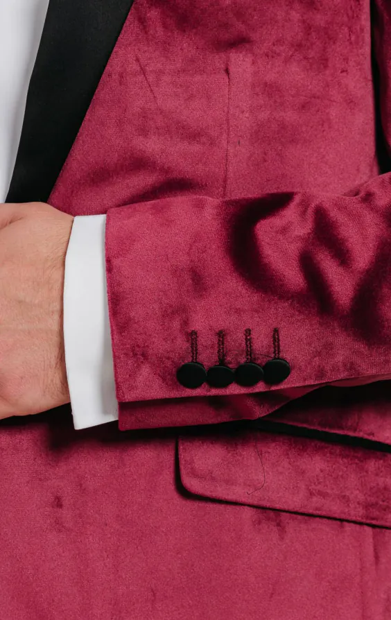 Burgundy Velvet Tuxedo with Black Trousers - photo 1 Burgundy Velvet Tuxedo with Black Trousers - photo 1
