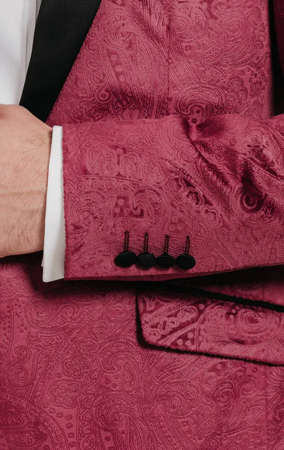 Burgundy Paisley Velvet Tuxedo Jacket - photo 2 Burgundy Paisley Velvet Tuxedo Jacket - photo 2