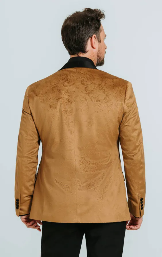 Gold Paisley Velvet Tuxedo Jacket - photo 1 Gold Paisley Velvet Tuxedo Jacket - photo 1