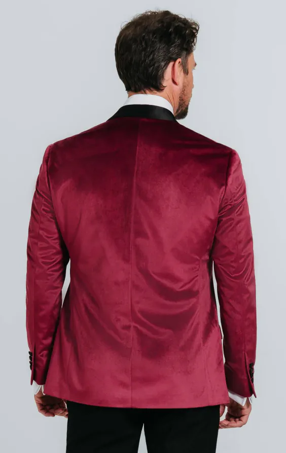 Burgundy Velvet Slim Fit Tuxedo - photo 2 Burgundy Velvet Slim Fit Tuxedo - photo 2