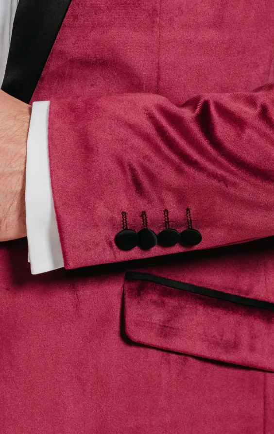 Burgundy Velvet Slim Fit Tuxedo - photo 3 Burgundy Velvet Slim Fit Tuxedo - photo 3