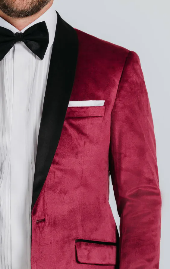 Burgundy Velvet Slim Fit Tuxedo - photo 4 Burgundy Velvet Slim Fit Tuxedo - photo 4