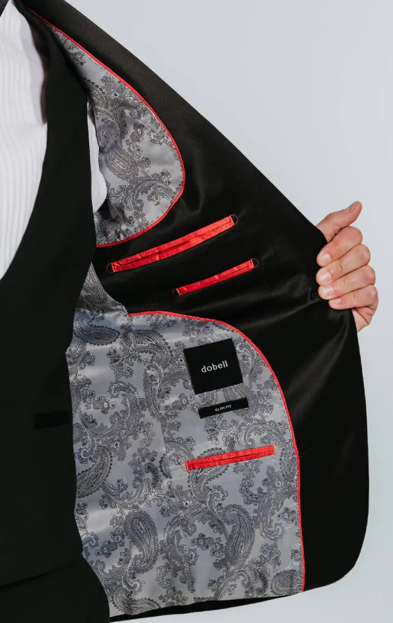 Black Slim Fit Velvet Jacket - photo 4
