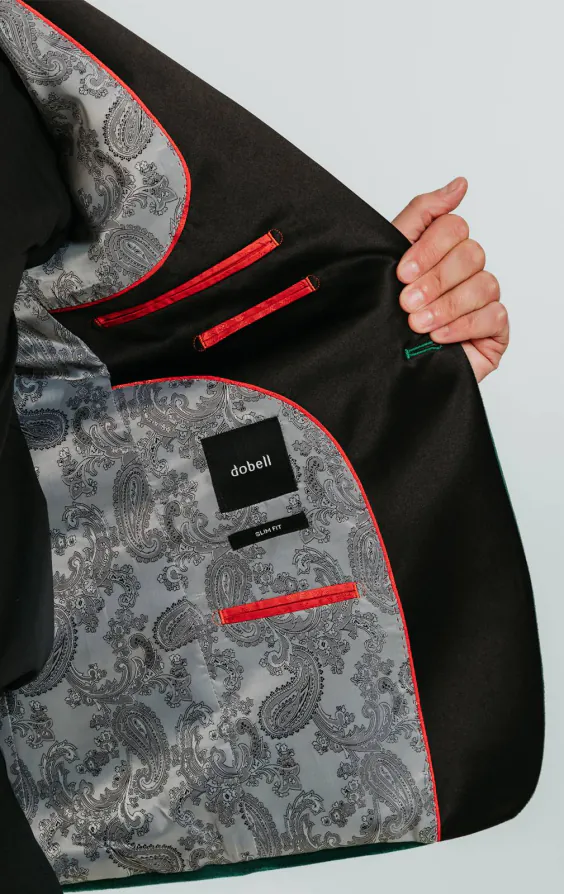 Dark Green Slim Fit Velvet Jacket - photo 4 Dark Green Slim Fit Velvet Jacket - photo 4