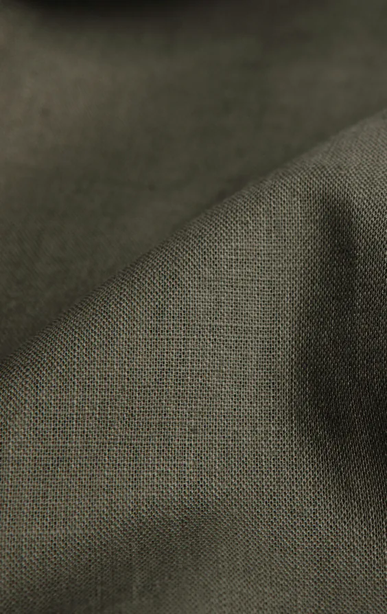 Khaki Linen Cuban Collar Shirt with Contrast Tipping - photo 4 Khaki Linen Cuban Collar Shirt with Contrast Tipping - photo 4