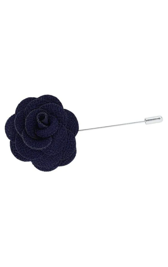 Navy Blue Flower Lapel Pin Navy Blue Flower Lapel Pin