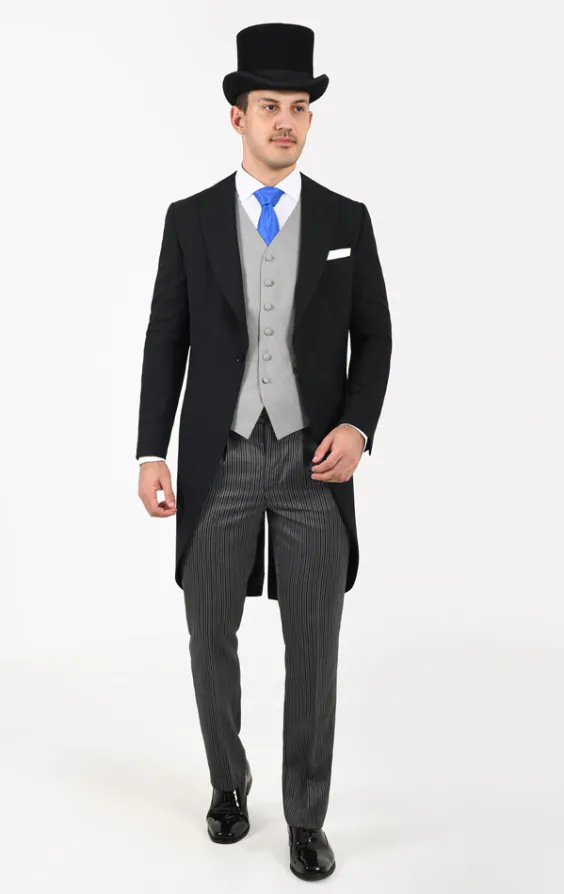 2 Piece Wool Morning Suit, Top Hat, Vest, Shirt - photo 1 2 Piece Wool Morning Suit, Top Hat, Vest, Shirt - photo 1