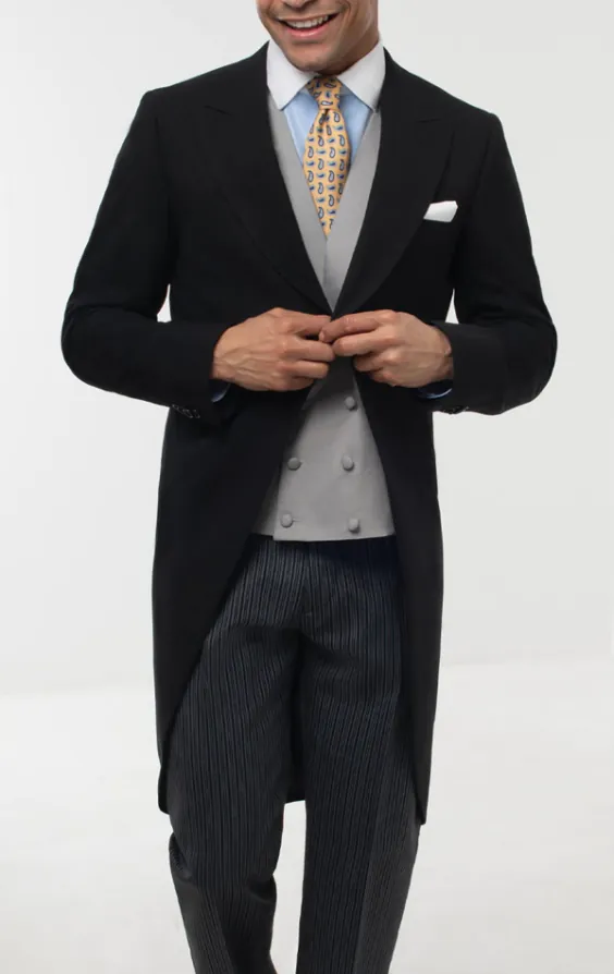 Black Morning Suit with Striped Trousers - photo 1 Black Morning Suit with Striped Trousers - photo 1