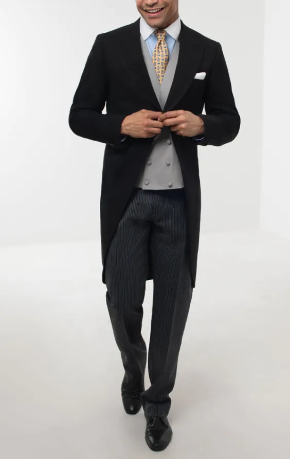 Black Morning Suit with Striped Trousers - photo 2 Black Morning Suit with Striped Trousers - photo 2
