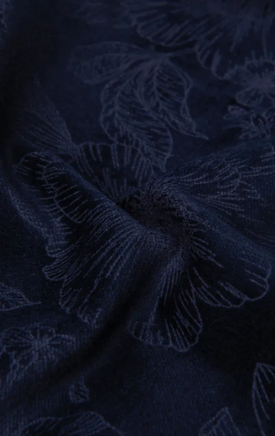 Navy Floral Jacquard Velvet Tuxedo Jacket - photo 6 Navy Floral Jacquard Velvet Tuxedo Jacket - photo 6