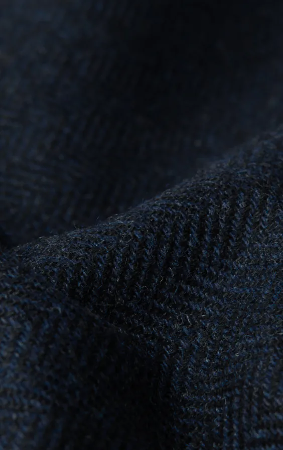 Navy Herringbone Tweed Vest with Patch Pockets - photo 4 Navy Herringbone Tweed Vest with Patch Pockets - photo 4