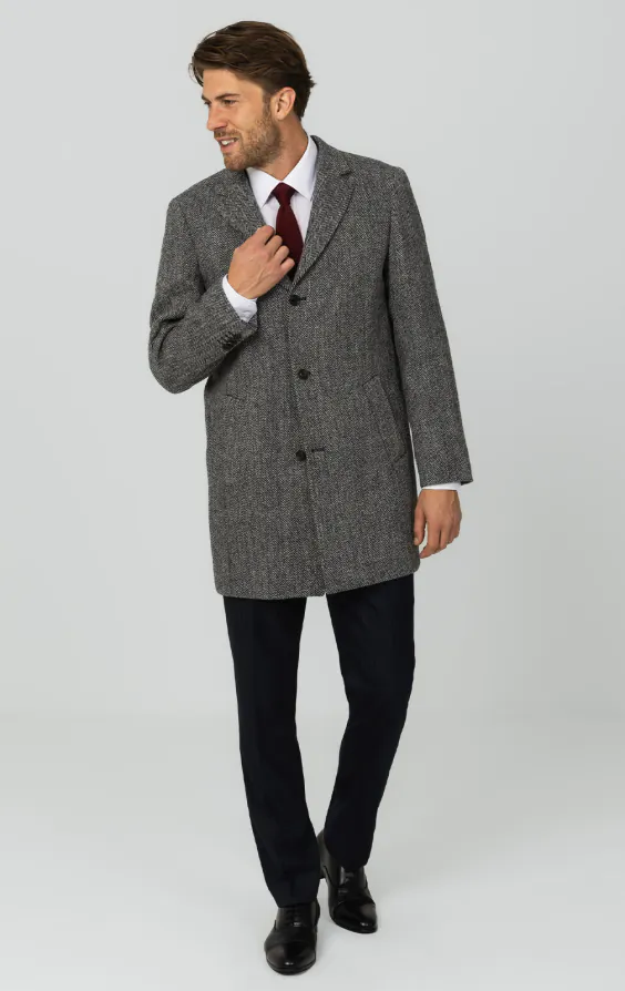 Harris Tweed Grey Herringbone Tweed Overcoat - photo 2 Harris Tweed Grey Herringbone Tweed Overcoat - photo 2