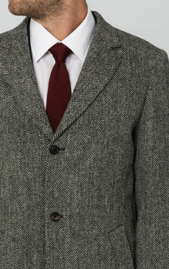 Harris Tweed Grey Herringbone Tweed Overcoat - photo 4 Harris Tweed Grey Herringbone Tweed Overcoat - photo 4