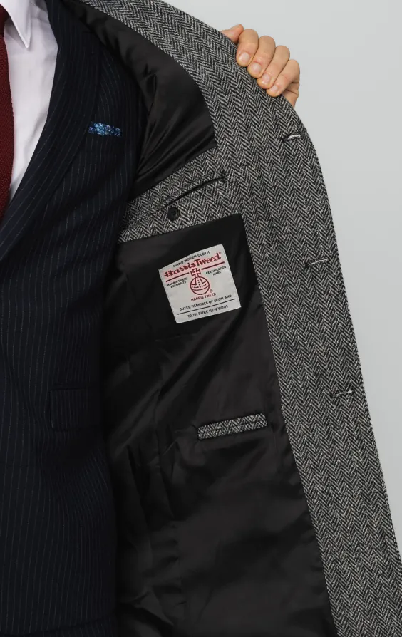 Harris Tweed Grey Herringbone Tweed Overcoat - photo 5 Harris Tweed Grey Herringbone Tweed Overcoat - photo 5