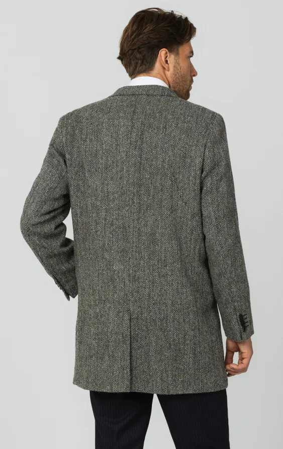 Harris Tweed Grey Herringbone Tweed Overcoat - photo 6 Harris Tweed Grey Herringbone Tweed Overcoat - photo 6