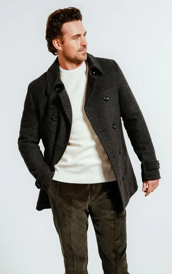 Wool reefer coat best sale