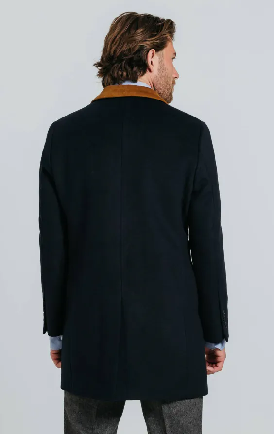 Navy Overcoat with Tan Trims - photo 3 Navy Overcoat with Tan Trims - photo 3