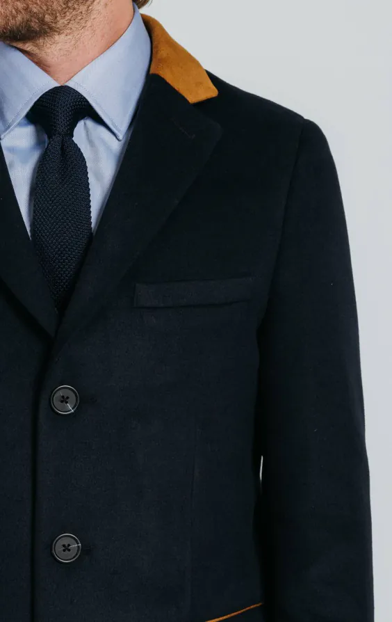 Navy Overcoat with Tan Trims - photo 5 Navy Overcoat with Tan Trims - photo 5