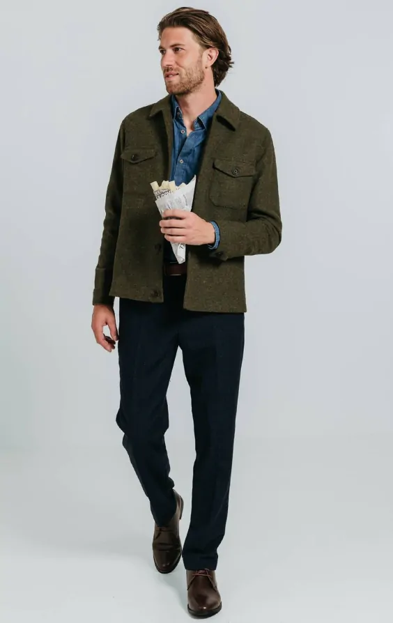 Wool Windowpane Check Jacket