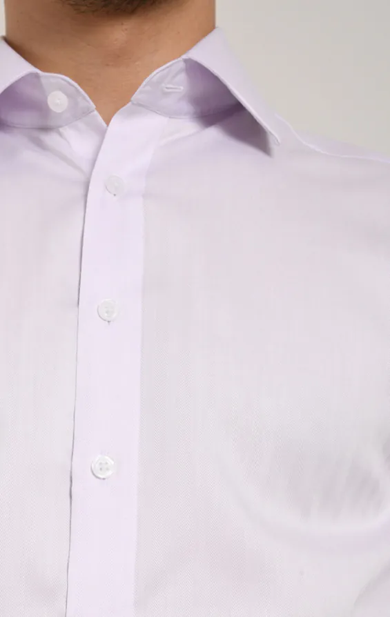 Lilac Herringbone 100% Cotton Easy Care Shirt - photo 1 Lilac Herringbone 100% Cotton Easy Care Shirt - photo 1