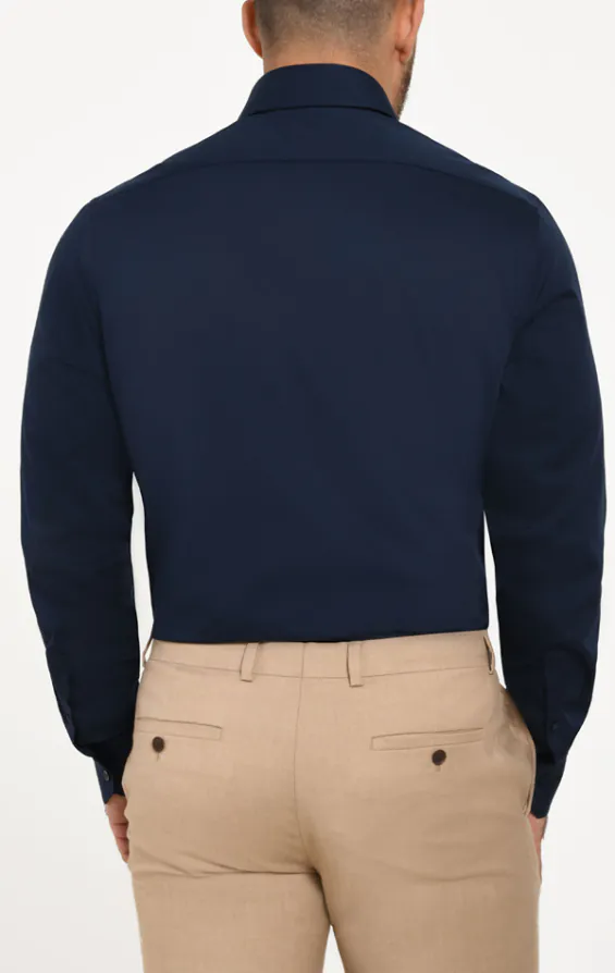Navy 100% Cotton Poplin Easy Care Shirt - photo 2 Navy 100% Cotton Poplin Easy Care Shirt - photo 2