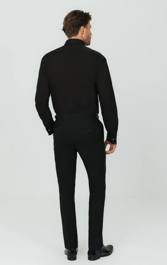 Standard Collar, Plain Front Black Tuxedo Shirt - photo 4 Standard Collar, Plain Front Black Tuxedo Shirt - photo 4