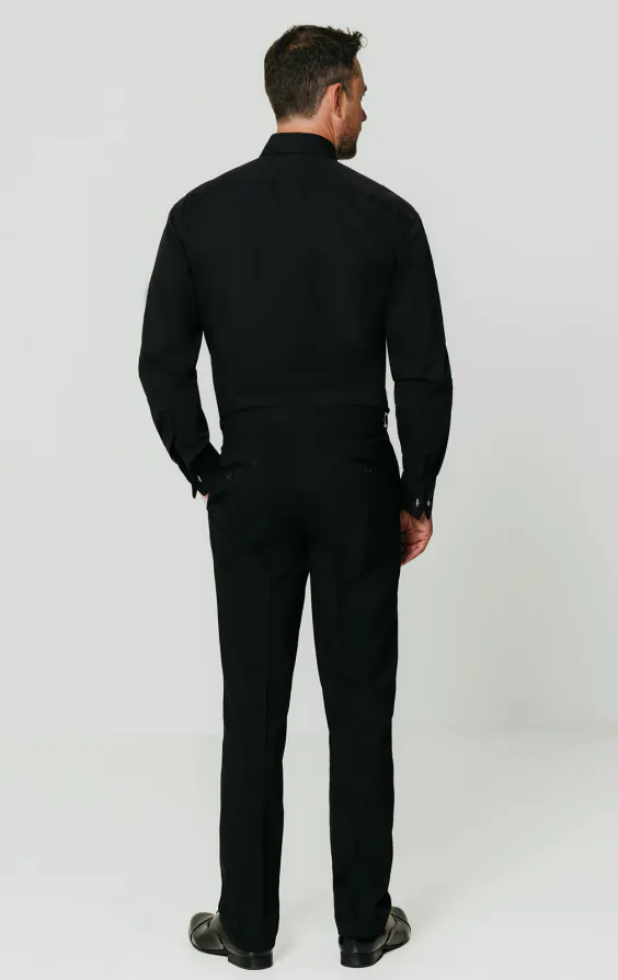Standard Collar, Pleated Front, Black Tuxedo Shirt - photo 4 Standard Collar, Pleated Front, Black Tuxedo Shirt - photo 4