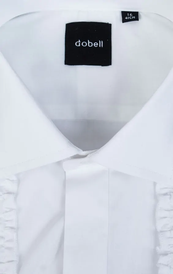 Mens ruffled tuxedo shirt white online