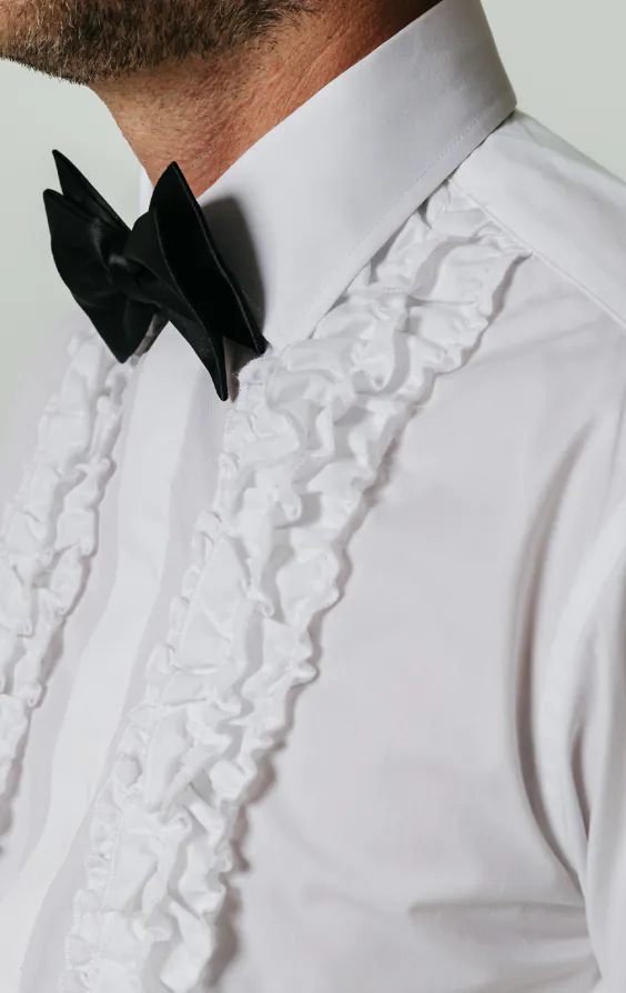 Dobell White Tuxedo Shirt With Ruffle Front - photo 2 Dobell White Tuxedo Shirt With Ruffle Front - photo 2