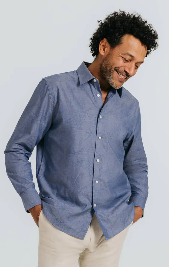 Blue Floral Print Shirt Blue Floral Print Shirt